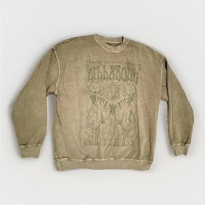 Billabong Green Butterfly Crewneck Sweater